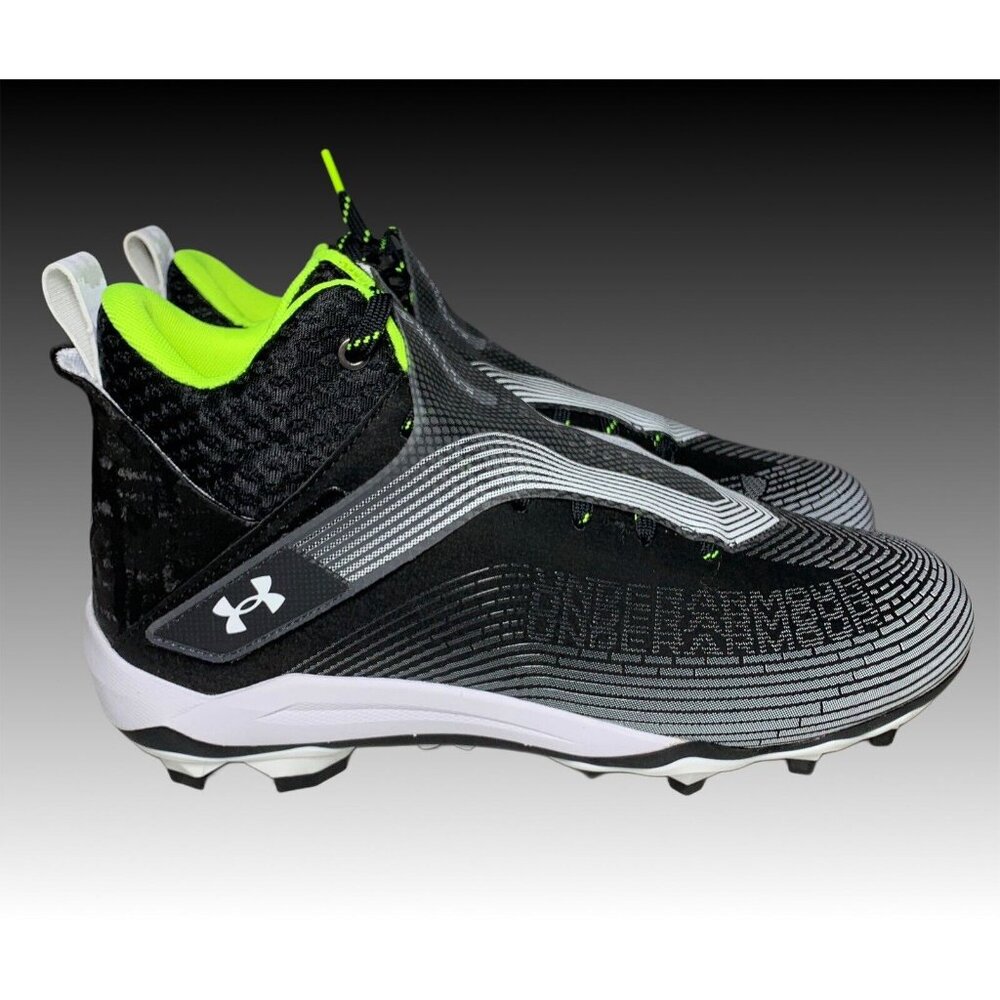 Under Armour Men's Highlight Hammer MC Football Cleat Black/White Size 12 - Picture 5 of 9